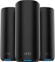 NETGEAR Orbi RBE973 - Mesh WiFi - WiFi Versterker - WiFi 7 - Quad-Band - 3-Pack - Zwart