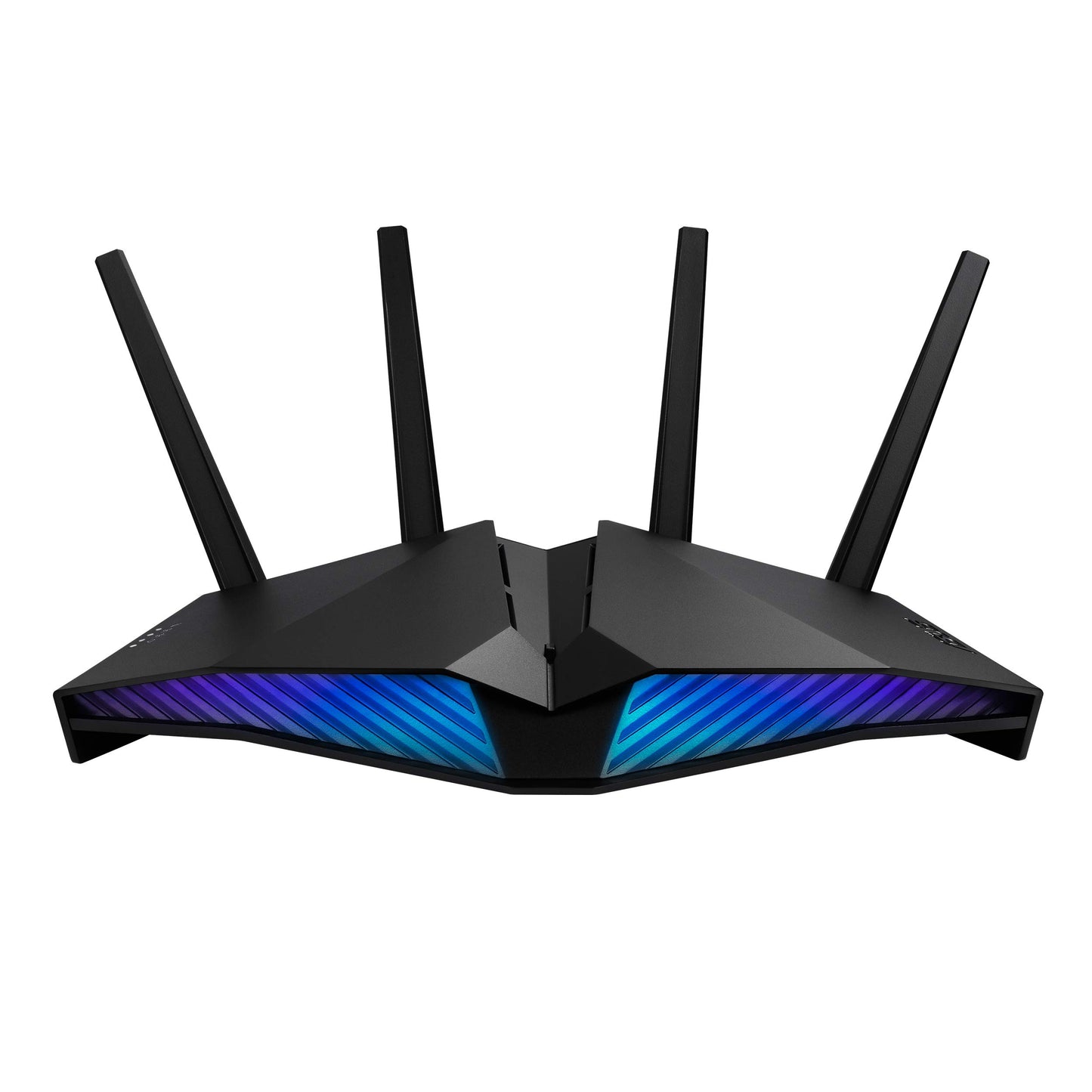 Asus RT-AX82U. Kleur zwart met blauw led lampje.