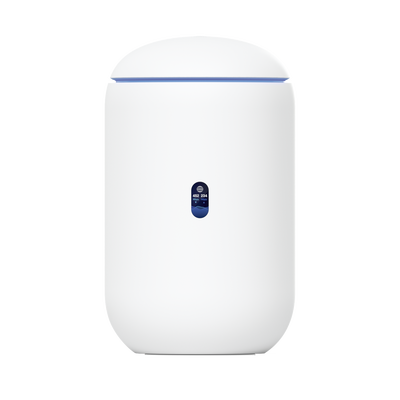Ubiquiti Unifi dream router. Kleur wit. Blauw led lampje.