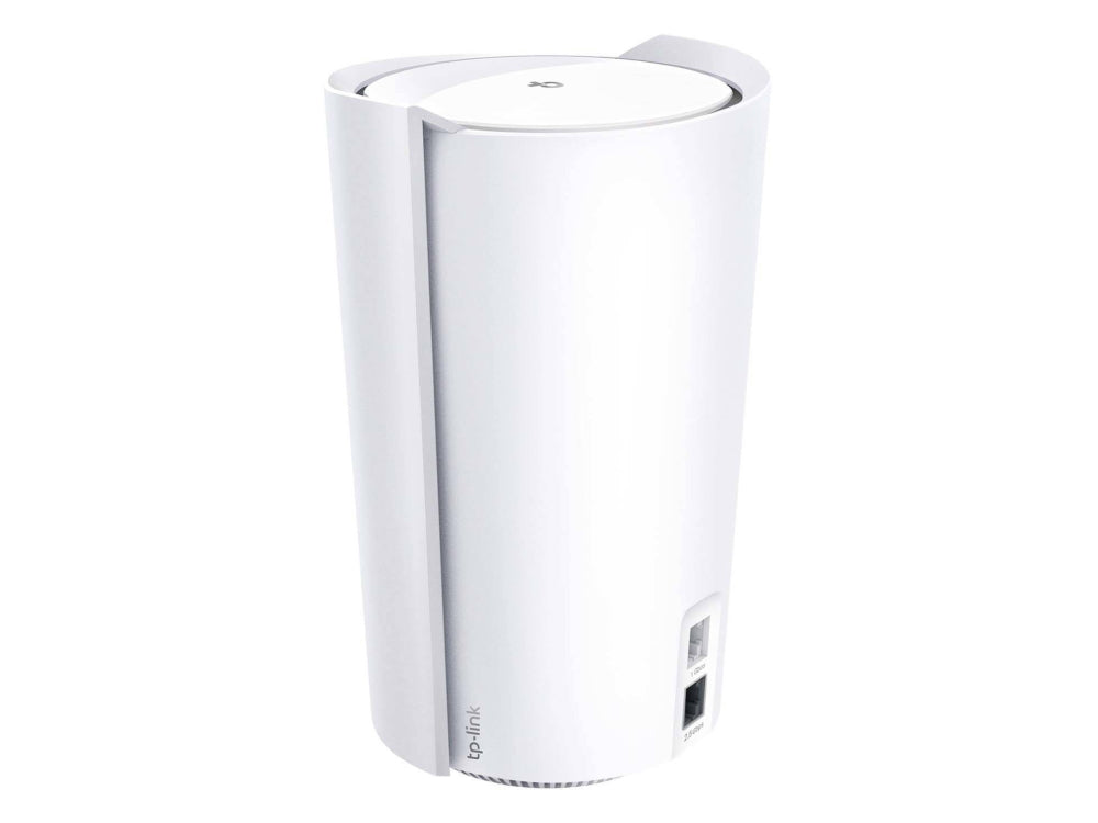 Wifi-versterker van Tp-link. Model: Deco X90, wit, achterkant