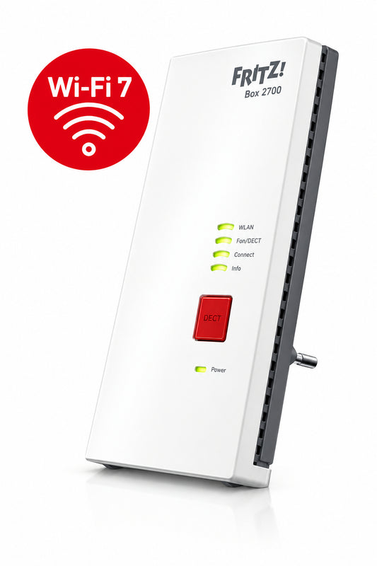 FRITZ! Mesh WiFi Repeater 2700 – Wi-Fi 7 - 6500 Mbit/s - Dual-band