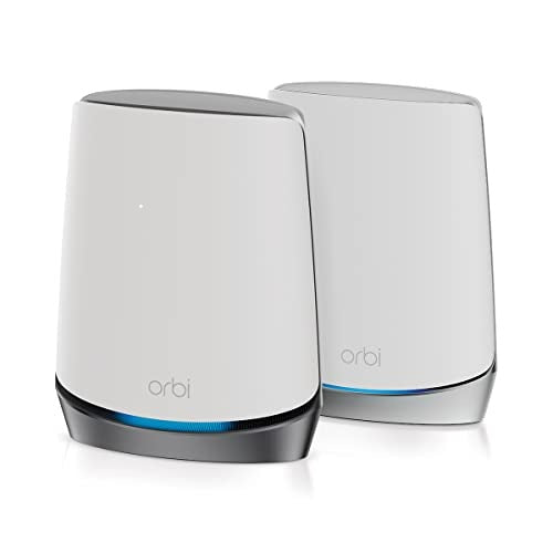 NETGEAR Orbi 5G Tri-Band WiFi 6 Mesh systeem (NBK752) – Router met 1 satelliet-extender | Dekking tot 350 m², 40 apparaten | AX4200 (tot 4,2 Gbps)