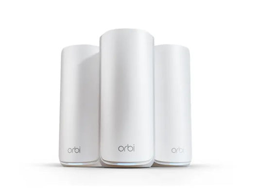 NETGEAR Orbi RBE873 - Mesh WiFi - WiFi 7 - 21000 Mbps - 3 -Band - 3-Pack - Wit Nieuw